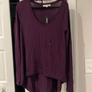 Net express plum long sleeve tshirt